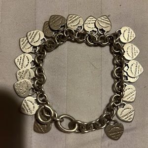 Authentic $775 Tiffany & Co Multi Heart Bracelet (Altered)Attached w/Jump Ring